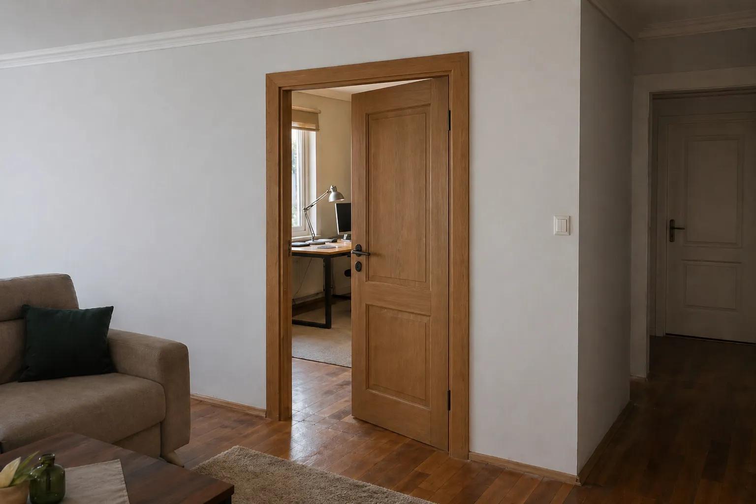 Kapı montajı tamamlanmış oda