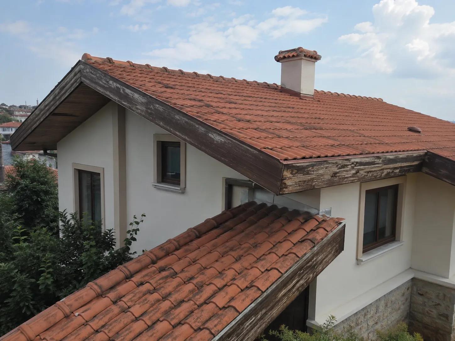 ahşap çatı kaplama öncesi müstakil ev görünümü