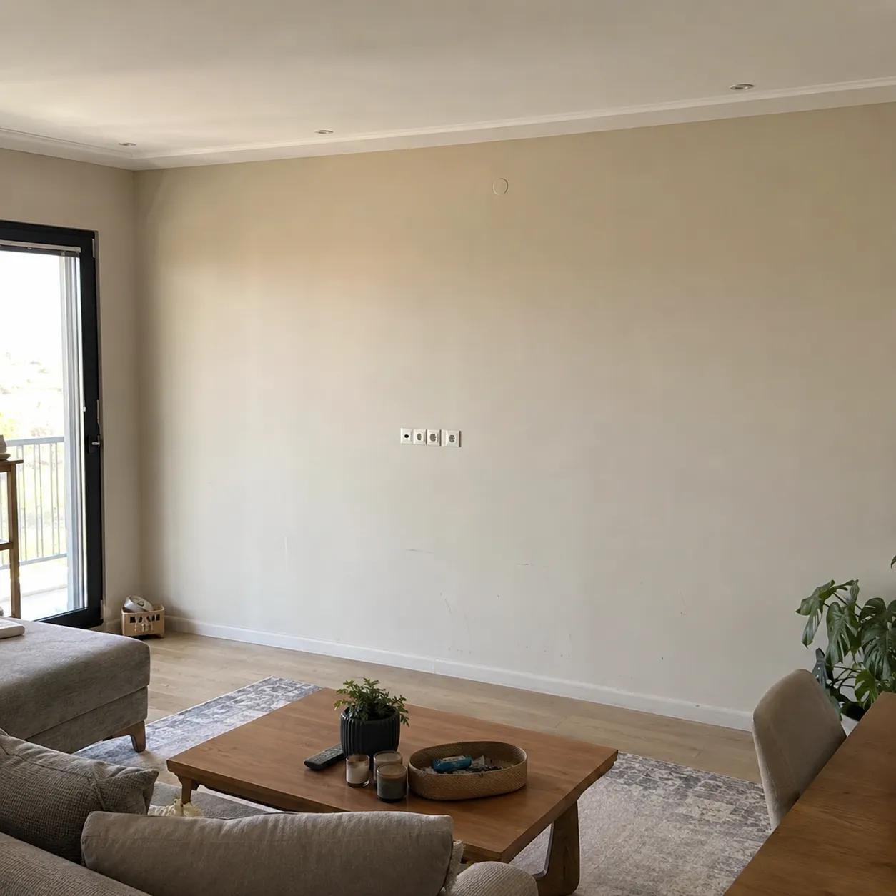 Kablo karmaşalı TV duvarı