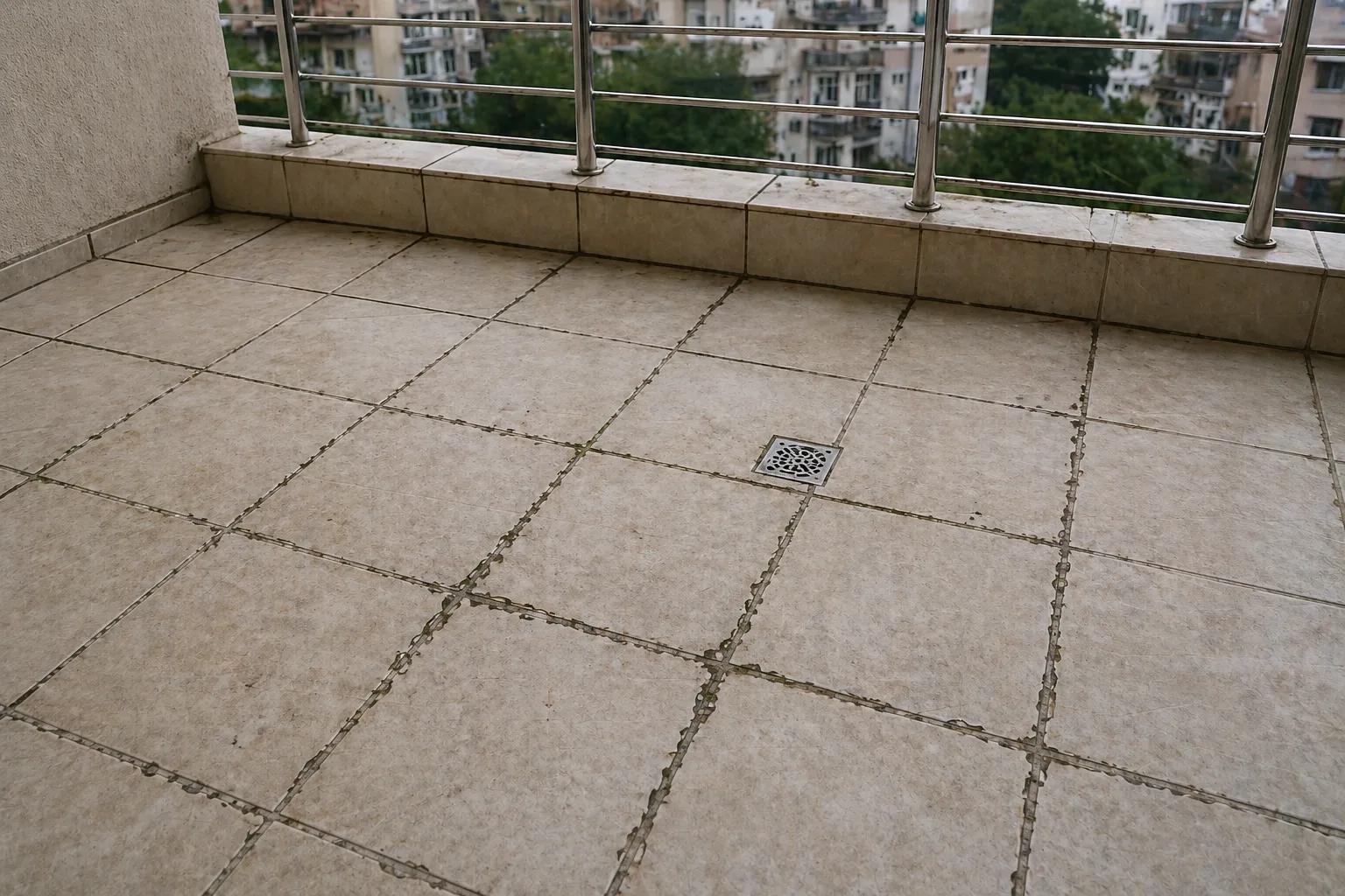 Boşalmış balkon derzleri