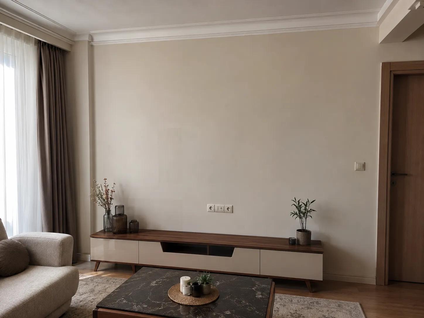 doğal taş kaplama öncesi salon görünümü