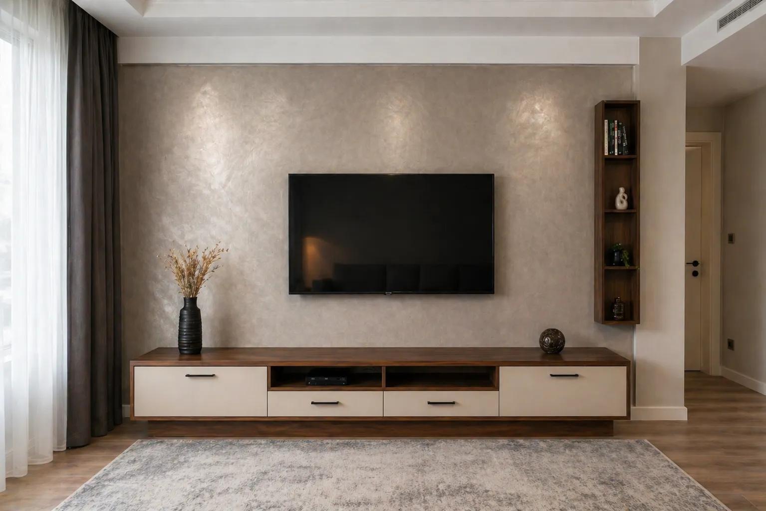 İtalyan boya sonrası planlı TV duvarı
