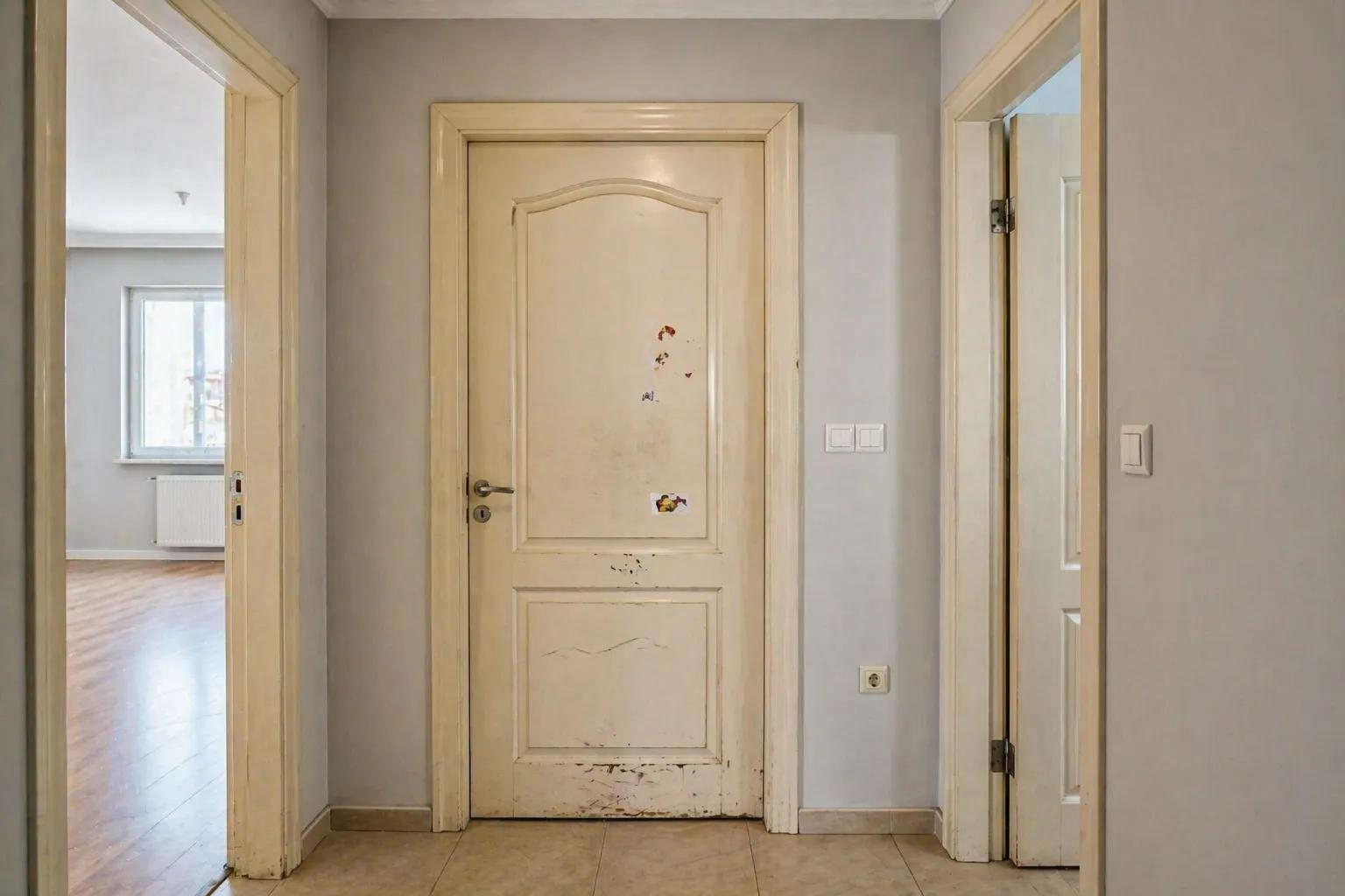 Kiracı sonrası yıpranmış kapı