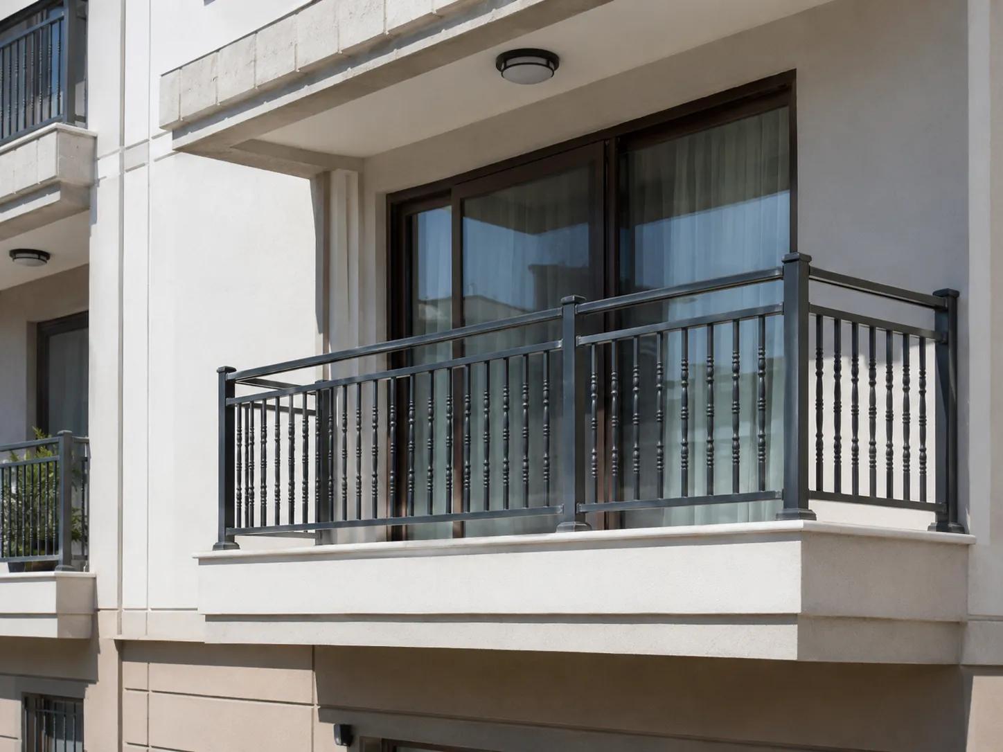 korkuluk montajı sonrası balkon / cephe teslim görünümü