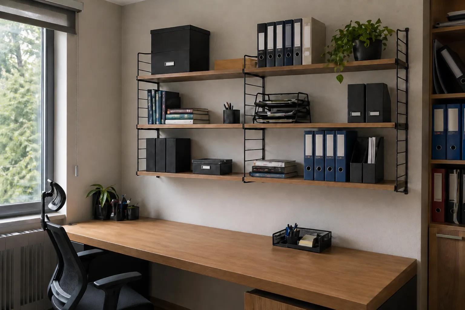 Raf sistemi monte edilmiş ofis