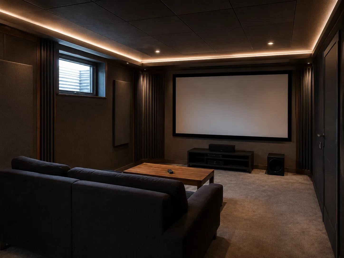 Ses yalıtımlı ve akustik sinema odası