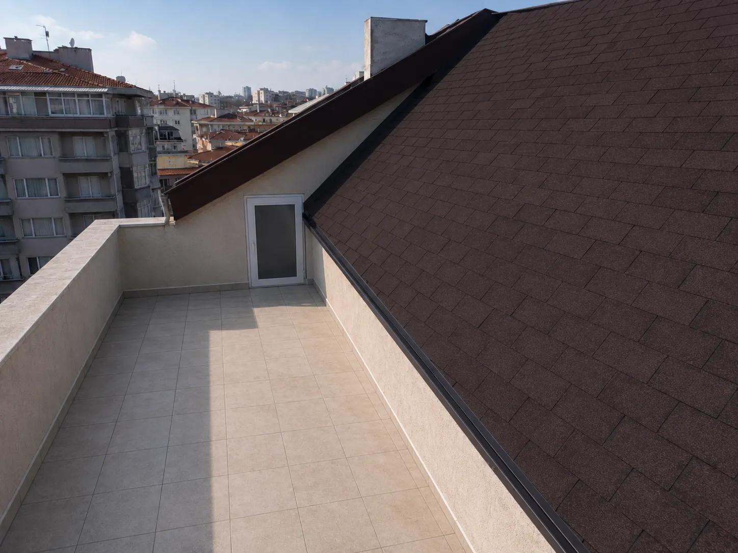 shingle kaplama sonrası teras çatı teslim görünümü