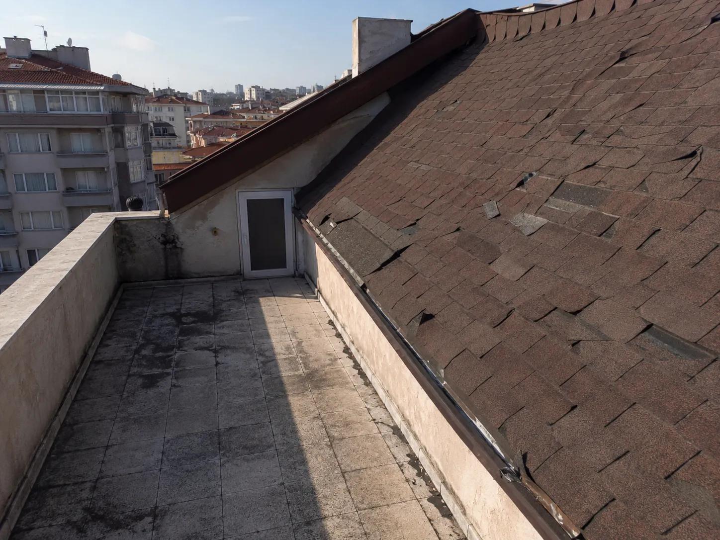 shingle kaplama öncesi teras çatı görünümü