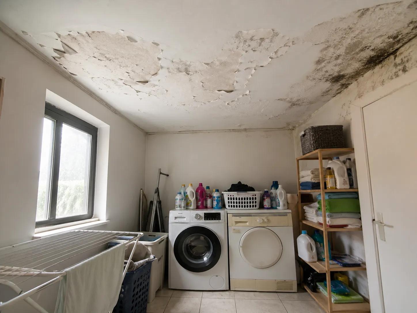 Banyo içinde çamaşır alanı