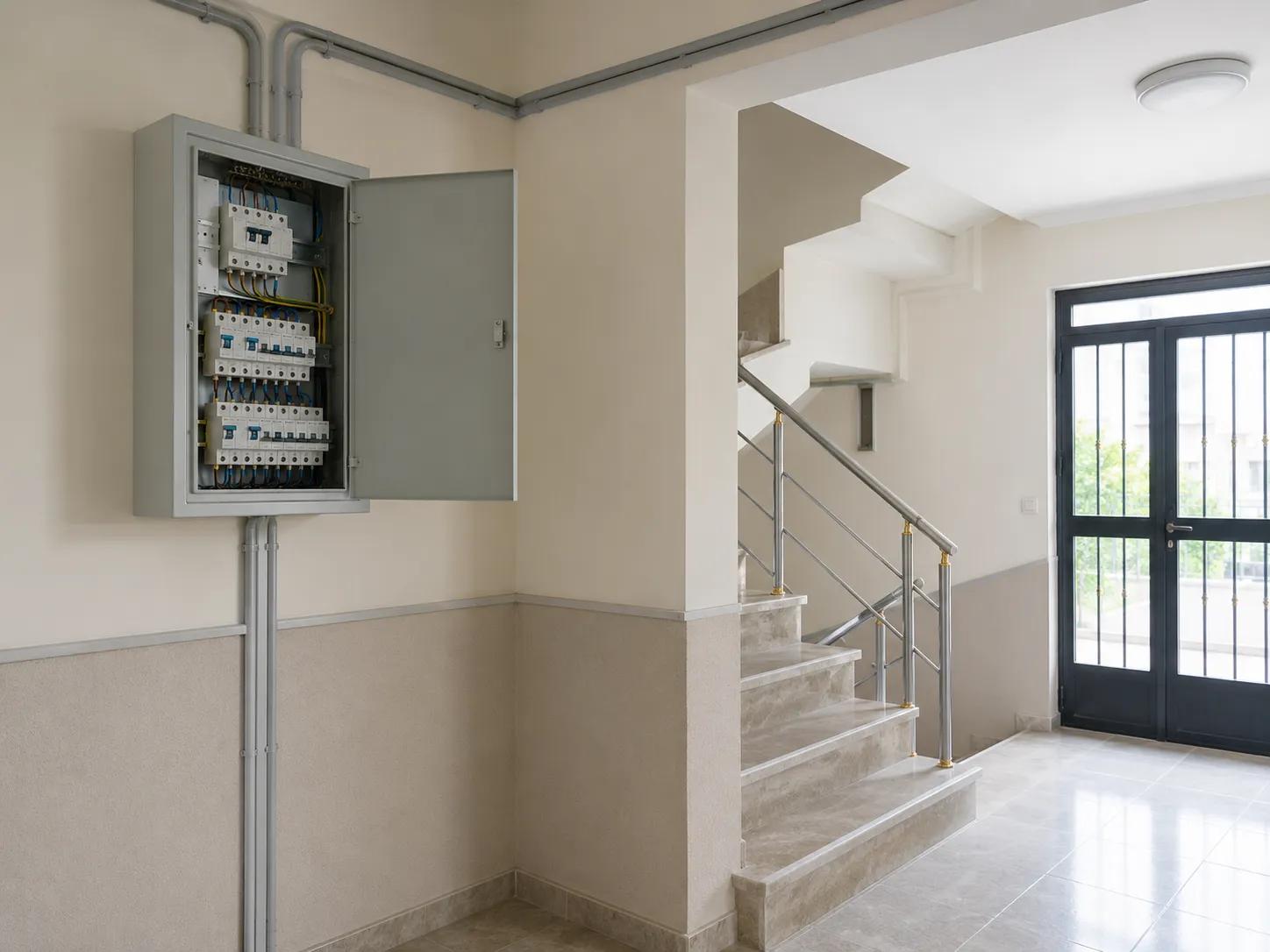 topraklama & kaçak akım rölesi sonrası apartman ortak alanı teslim görünümü