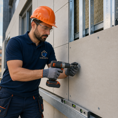 Dış Cephe Elyaflı Panel Duvar Vidalama